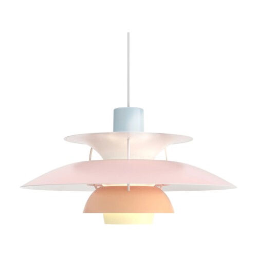 Louis Poulsen PH5 Pendel pastel-blå-rosa-persika