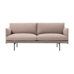 Muuto – Outline 2-sits soffa i rosa tyg