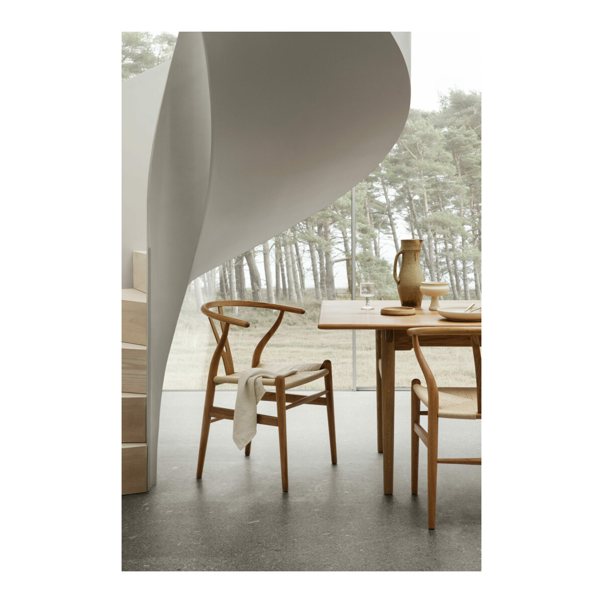 CH24 oljad tea papperssnöre natur, CH327 oljad teak