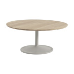Soft coffee table i massiv ek med grått underrede