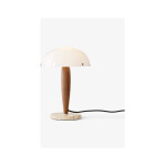 Herman SHY3 bordslampa från &tradition tillverkad av opalglas, massiv valnöt och marmorbas.