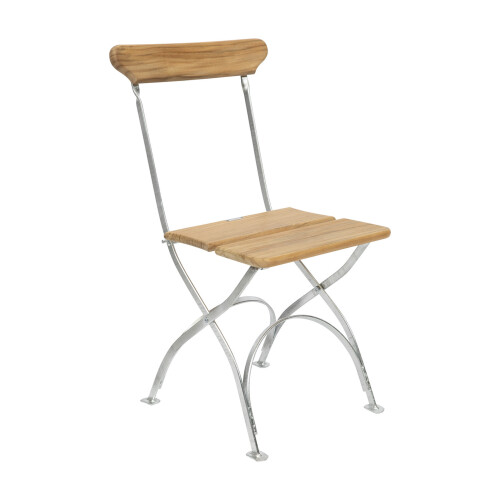 Bryggeristol från Grythyttan Stålmöbler i obehandlad teak
