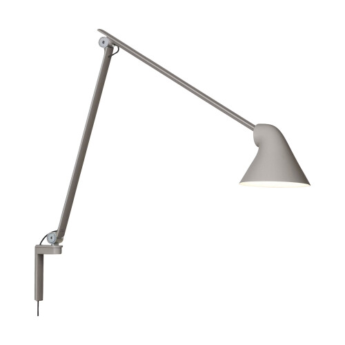 NJP vägglampa lång arm ljusgrå
