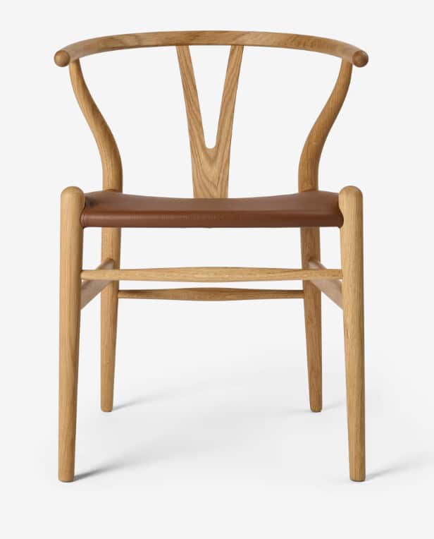 Carl Hansen CH24 Y-stol med lädersits Carl Hansen CH24 Y-stol med lädersits oljad ek